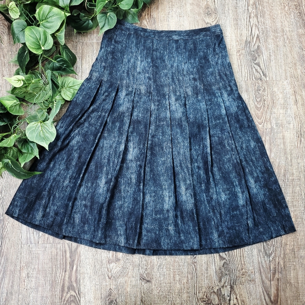 The People's Pleated Skirt Y2K Fairy Grunge Blue Black Flared Dark Academia